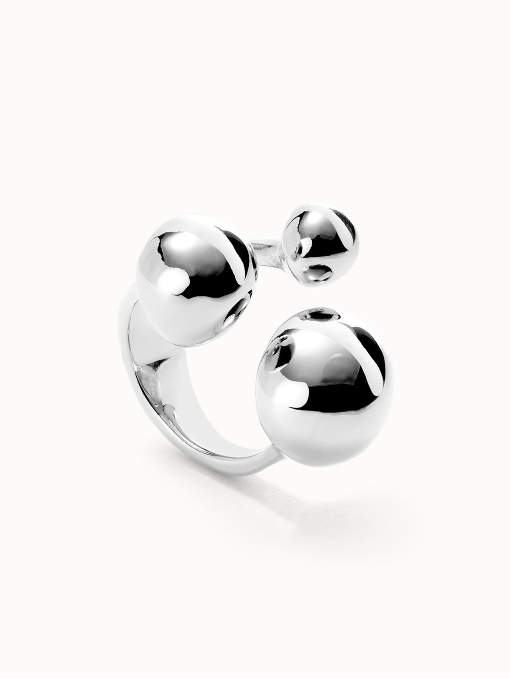 UNO de 50 Silver Bubble Ring
